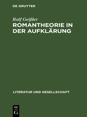cover image of Romantheorie in der Aufklärung